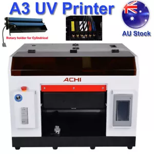 ACHI A3 UV Printer 6Color for Bottles Can Cylindrical Signs 3D Rotation Embossed - Picture 1 of 12