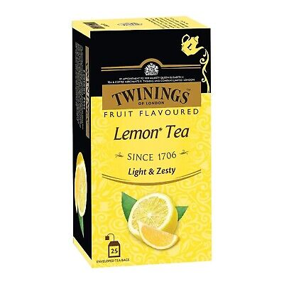 Twinings Lemon Tea Light & Zesty, 25 Teabags Free Shipping World Wide • 20.22$
