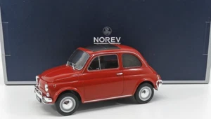 1968 FIAT 500L CLOSED ROOF CORALLO ROSSO RED SEALED MODEL by NOREV 1:18 500 MADE - Picture 1 of 6