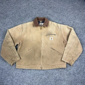 Vtg Carhartt Detroit Jacket Mens L 48 Blanket Lined 6BLJ 90s Distressed USA - Picture 1 of 19