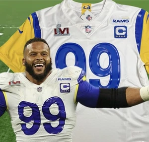 Medium Aaron Donald #99 Vapor Limited Jersey Super Bowl LVI 56 Stitched Rams - Picture 1 of 15