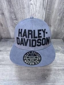 Harley Davidson Block Woven Dark Gray Cap Fitted Men’s Sized Medium 7 1/4 NWT - Picture 1 of 7