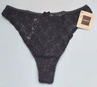 Thong Lace Panties Knickers G String Change Lingerie Xs Black Underwear Rrp £60+