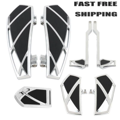 Foot Pegs Floorboards Brake Pad Shifter Lever For Harley Road King Street Glide  - Image 1 of 4