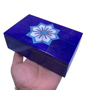 Hermosa caja de lapislázuli de calidad A++ de 760 g, joyero de lapislázuli - Imagen 1 de 9