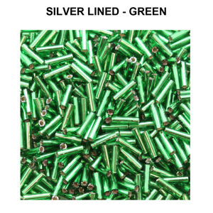 Miyuki Japanese Seed Beads Bugle Silver Lined, Matte, Luster, Metallic Colors