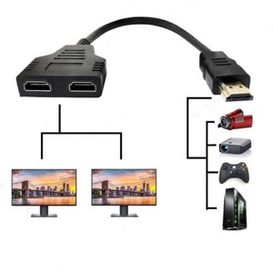  HDMI Splitter Verteiler Adapter 1-in-2 out Full HD 1 Stecker auf 2 Buchse 1080P