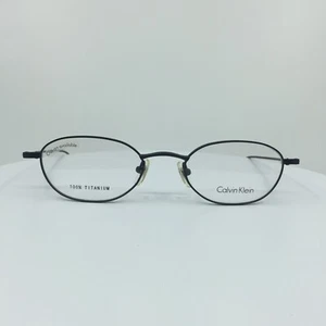 New VINTAGE CALVIN KLEIN Eyeglasses CK 510 100% Titanium Matte Black 50mm Japan - Picture 1 of 12