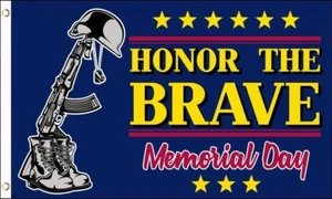 Memorial Day Flag 3x5 ft Honor the Brave Holiday Veterans Banner - Picture 1 of 2