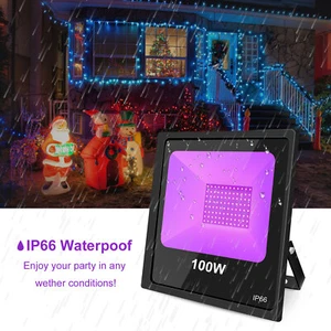 100W LED UV Black Light Floodlight Christmas Disco Display Stage Lighting Xmas - Picture 1 of 10