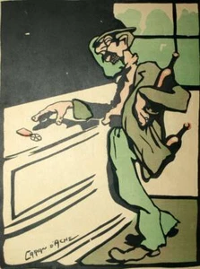 DISTRIBUTION DE MÉDAILLE SANS ABRIS ALCOOLIQUE lithographie Caran d'Ache 1902 - Picture 1 of 2