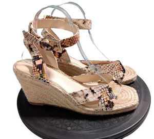 Vince Camuto Womens Sz 8.5 Espadrille Wedge Square Toe Woven Ankle Strap Sandal - Picture 1 of 9
