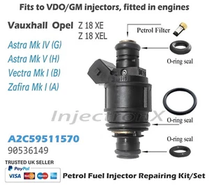 Fuel Injector Service Kit O-Ring 90536149 for Vauxhall Astra Vectra Zafira 1.8 - Picture 1 of 1