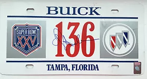 Superbowl XXV Tampa Florida Autographed MVP OJ Anderson VIP License Plate COA - Picture 1 of 4