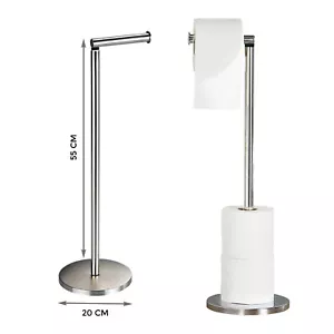 FREE STANDING CHROME TOILET PAPER LOO ROLL STORAGE HOLDER FRAME BATHROOM SHELF - Picture 1 of 6