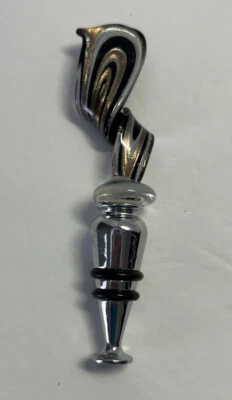 Винная пробка в стиле муранского художественного стекла 6 дюймов ⭐️без коробки ⭐️ черно-белое золото серебро - Изображение 1 из 4