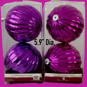 4 Palline di Natale Grandi Quasi 6" Ornamenti Infrangibili Decorazione Interno Esterno - Foto 1 di 2