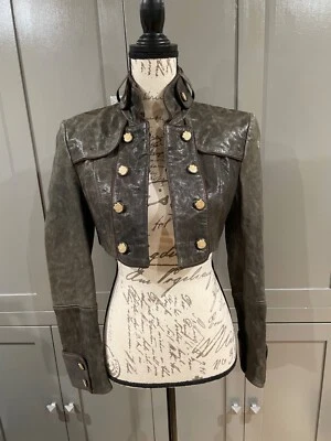 Chaqueta de cuero para mujer DOLCE&GABBANA verde 40 excelente estado Foto 1 de 4