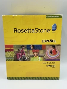 Rosetta Stone Spanish Spain Version Levels 1-5 Homeschool Edition w/ Headset - Picture 1 of 6