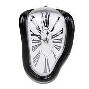 Melting Clock Deformation Clock Roman Number Gifts for Art Lovers (Black) AU - Picture 1 of 6