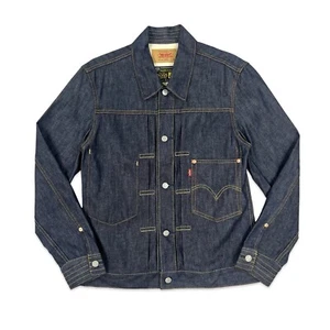 VTG JAPANESE LEVIS BOSS COFFEE COLAB TYPE 1 PLEAT DENIM JACKET ROCKABILLY 38” M - Picture 1 of 8
