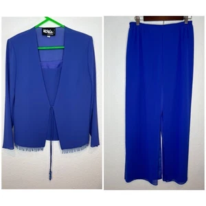 Tuta PANTALONI URSULA OF SWITZERLAND blu 3 pz *occasione speciale taglia 10 perline USA - Foto 1 di 18