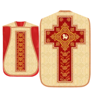 Katholische römische Messgewand Gewand mit aufwendiger Stickerei und spirituellem Motiv - Bild 1 von 3