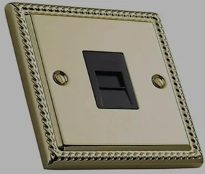 Telefondose Master schwarz int georgianischer Stil Messing DEC454 - Bild 1 von 1