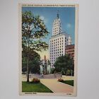 Court Square Fountain Columbian Mutual Tower Memphis Tennessee Linen Postcard
