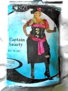 SEXY PIRATE CAPTAIN Steampunk WOMEN'S XL HALLOWEEN Costume COSPLAY VTG NOS NEW - Picture 1 of 4