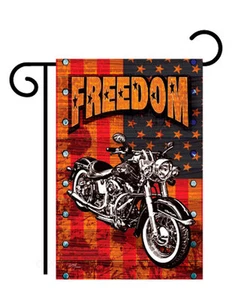 Freedom - American Motorcycle (13"" x 18"" aprox) Talla Jardín Bandera TG 61001 - Imagen 1 de 1