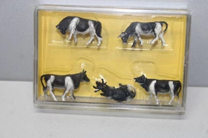 Preiser 4155 Figures Cows Black/White Gauge H0 OVP - Picture 1 of 2