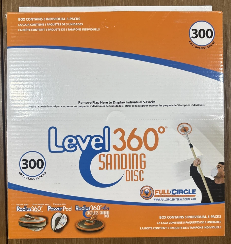 Disco de lijado LEVEL 360 grano 300 - Estuche de 5 X 5 paquetes (25 discos) - Uso con PC7800 Foto 1 de 2