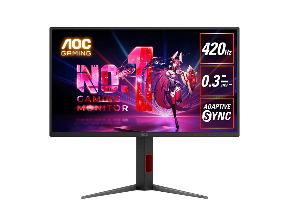 AOC 24.5' 420Hz Gaming Monitor: Fast IPS, FHD @420Hz, 0.3ms MPRT, 350 nits, s... - Image 1 of 1