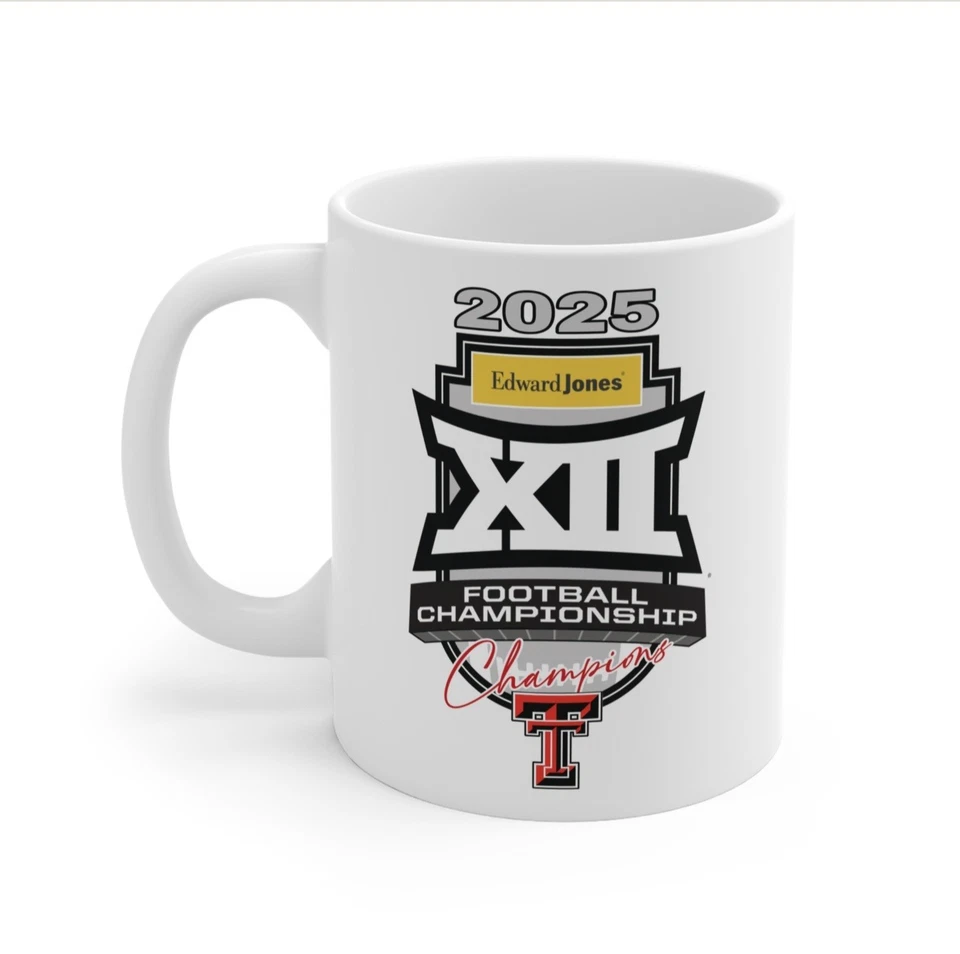 Taza Big 12 Championship 2025 de 15 onzas. Texas Tech. Big 12 Champions Foto 1 de 3
