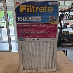 4 Total pack Filtrete 3M 14x25x1 Merv 12 1600 Air Filters Furnace HVAC—Pack Of 4 - Picture 1 of 3