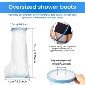 Waterproof Adult Leg Cast Cover Keep Wounds and Dressings Dry During CuThF - Picture 1 of 11
