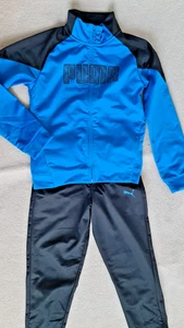 PUMA Trainingsanzug Gr. 140 blau schwarz Jogginganzug Junge NEUwertig - Bild 1 von 18