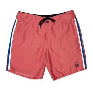 VOLCOM Swim Trunks Lawton Board Shorts 7.5” Coral/ Mineral Red Surf Men's sz 34 - Picture 1 of 13