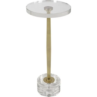 Mesa de beber Uttermost 22908 ranura 23,75 X 10,25 pulgadas oro cepillado y cristal Foto 1 de 4