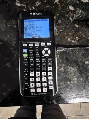 Texas Instruments TI-84 Plus CE Graphing Calculator Black charger cord Works - Image 1 of 3
