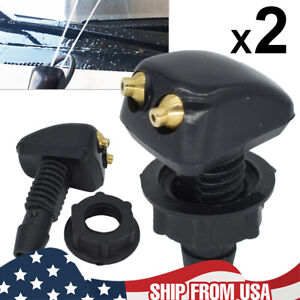 Universal Dual Holes Windshield Washer Nozzles Wiper Water Spray Jet Adjustable
