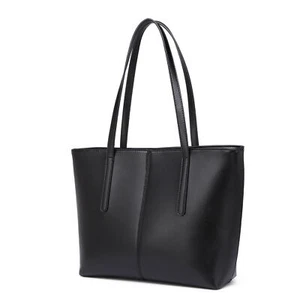 Ladies Causal Faux Leather Handbag Women Look Simple Tote Bag Shoulder Bag - Picture 1 of 16