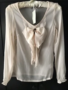 Romantische Sommerbluse 36 - transparente Bluse rosé - plissierter Chiffon - Bild 1 von 8