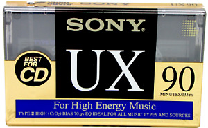 Sony UX 90 blank Chrome type II audio cassette tape - brand new sealed