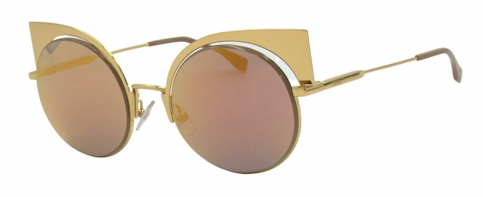 Fendi VGVQC Women's Round Sunglasses - Gold (FF 0243/S)