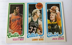LARRY BIRD ROOKIE - 1980 Topps Scoring Leader May / Bird / Sikma Boston Celtics - Picture 1 of 5