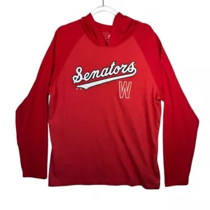 Majestic Washington Senators MLB Baseball Lightweight Hooded Raglan T-Shirt XL - Picture 1 of 6