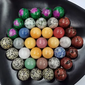 20pcs Natural Gemstones Harmony Round Ball Crystal Sphere Rock Stone 25mm Reiki - Picture 1 of 4