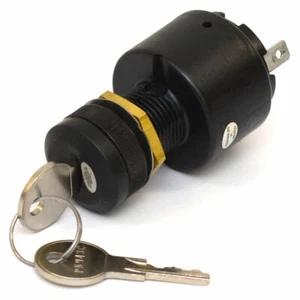 Boat Ignition Switch | w/ Keys 3-Position 3-Spade Black - Picture 1 of 2